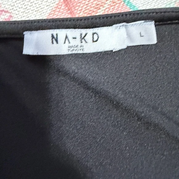 NA-KD Draped Maxi Dress Black Size Large. - Picture 5 of 7